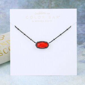 Kendra Scott Elisa Satellite Red Illusion Necklace Gunmetal Tone